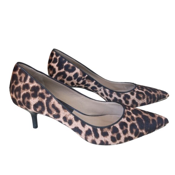 Michael Kors Leopard Print Calf Hair Pump Heels Women's Size EU 38.5 - Picture 1 of 11